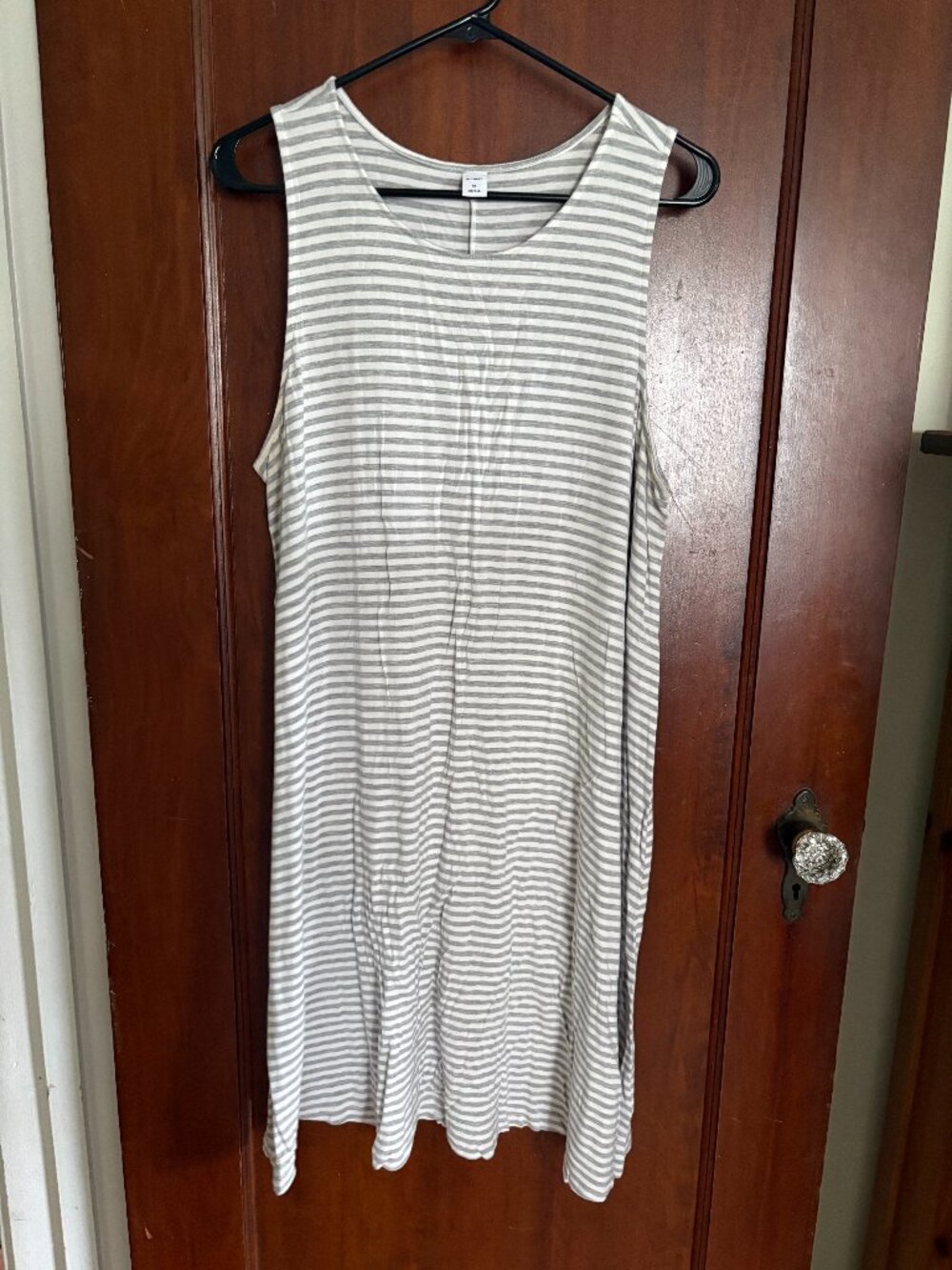 Old Navy White/Grey Striped Tank Dress (Size XL)